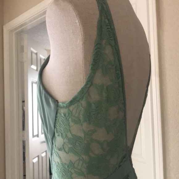 Sage green Rose Panel Lace Maxi Summer Dress - Picture 7 of 16